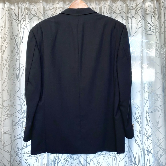 VINTAGE CLASSIC VERSACE V2 BLACK WOOL DOUBLE BREASTED BLAZER SPORT COAT - Picture 4 of 12
